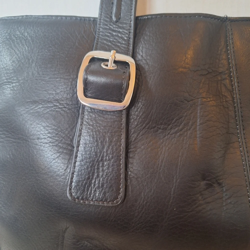 Gun Tote'n Mamas Black Calf Leather Concealed Carry Shoulder Bag Large